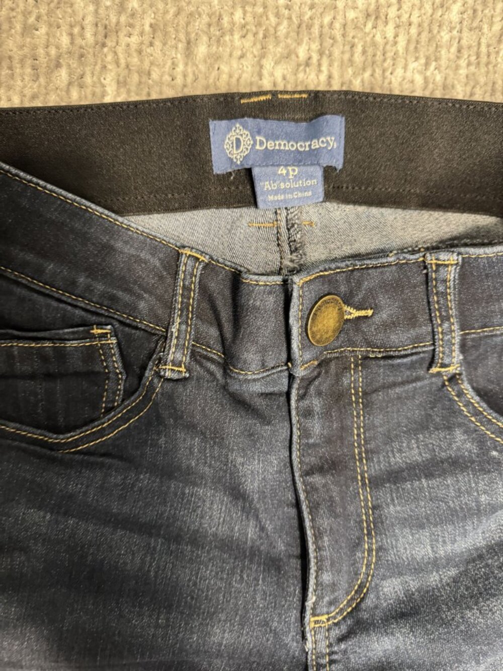 Democracy Ab solution Dark Wash Bootcut Jeans Women’s 4P Petite Denim - Picture 3 of 7
